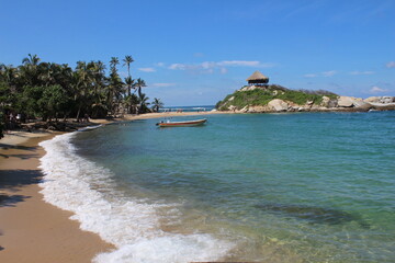 View from a beach. Tayrona park, Santa Marta, Colombia