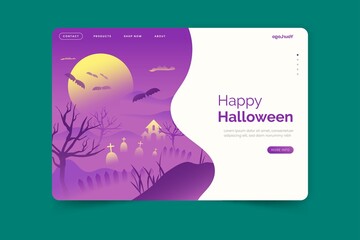 happy halloween landing page vector design illustration