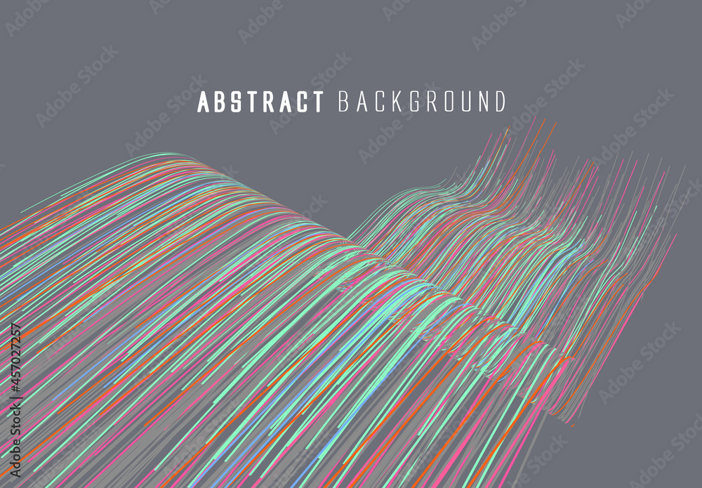 Poster abstract graphics composed of colored lines