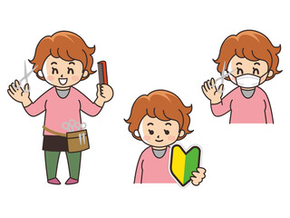 美容師　スタイリスト　求人募集　初心者マーク　マスク着用