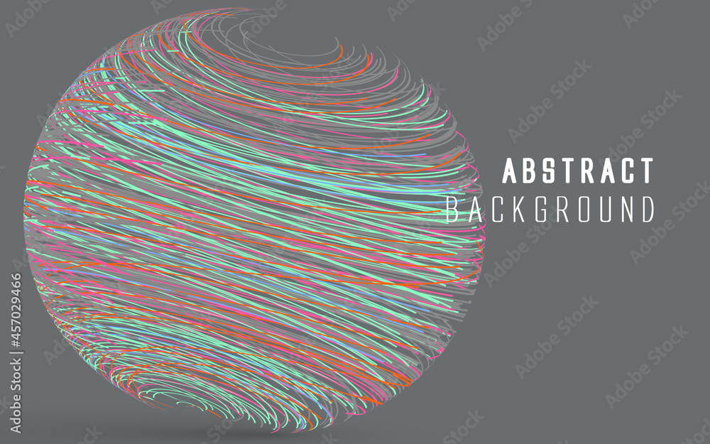 Poster abstract graphics composed of colored lines