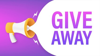 Modern flat style template with giveaway megaphone for banner design. Motion graphics. - Powered by Adobe