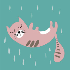  funny cats. Creative childish texture. Great for fabric, textile Vector Illustration