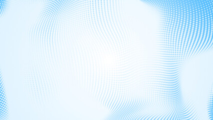 Abstract dot white blue wave pattern gradient  texture technology background.