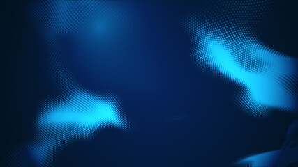 Abstract dot white blue wave gradient texture technology background.