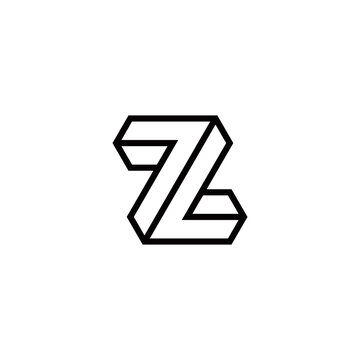 z initial 3d logo design vector template