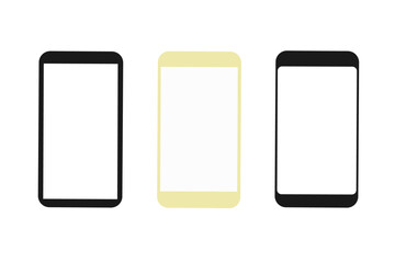 mobile phone with blank white screen, vector