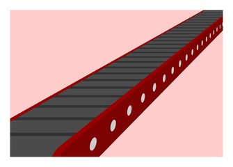 Conveyor belt. Simple flat illustration in perspective view.