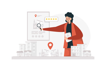 Marketing property business offers real estate illustration concept