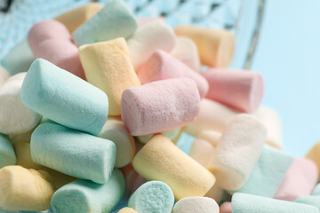 Texture of sweet marshmallows as background