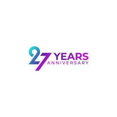 Foto op Plexiglas 27 years anniversary logo number vector illustration © Vectoro