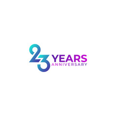23 years anniversary logo number vector illustration