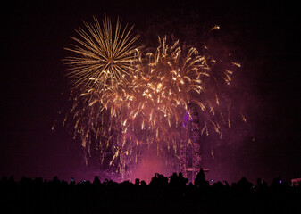 Fototapeta na wymiar London New Years Eve Fireworks