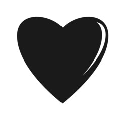 a flat dark heart icon white isolated