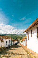 Fototapeta na wymiar Barichara Most Beautiful Colonial Town in Santander, Colombia Orange Roof Historical Village