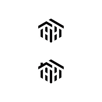 h hh initial home logo design vector template