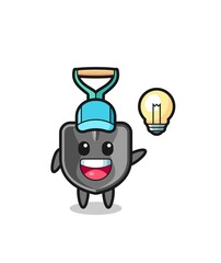 shovel character cartoon getting the idea