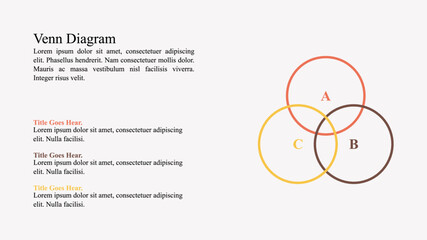 Infographic presentation template of a Venn diagram.