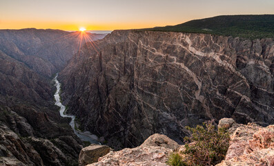 Dragon Point Overlook of Painted Wall, Black Canyon of the Gunnison  - Powered by Adobe