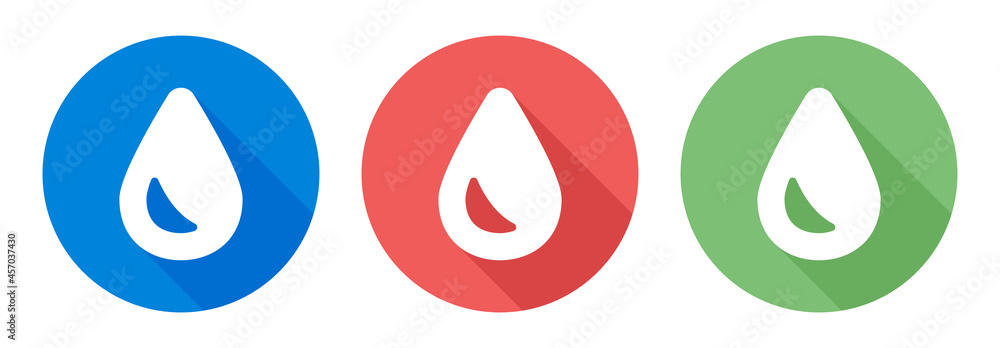 Poster water drop shape icon on circle design.