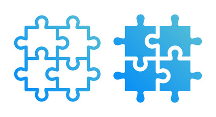 Fototapeta premium Puzzle pieces icon vector illustration.