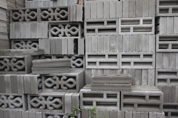 Block bricks for use in building construction.