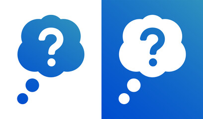 Question mark on thought bubble icon vector illustration. 