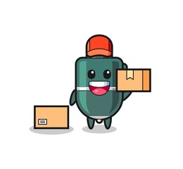 Mascot Illustration of ballpoint pen as a courier