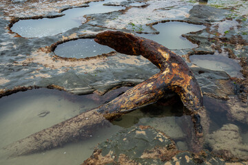 Shipwreck Anchor at wreck beach Great Ocean Road Australia