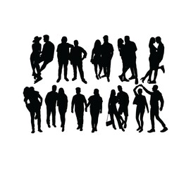 Couple Love People Silhouettes, art vector design