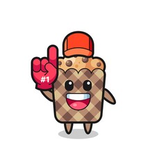 muffin illustration cartoon with number 1 fans glove