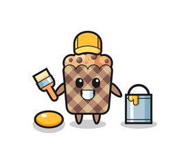 Character Illustration of muffin as a painter