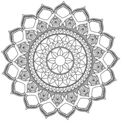 Leaf Flower Petal Coloring Mandala Art Simple Graphic Shape Vector Floral Oriental Outline Vintage Decorative Elements Pattern Illustration Islam Arabic Indian Turkish Mystic Religion Morals Lotus