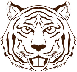 トラ　顔アップ　動物　年賀状