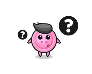 Cartoon Illustration of clothing button with the question mark
