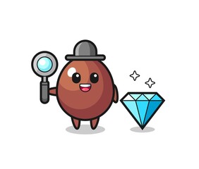 Illustration of chocolate egg character with a diamond
