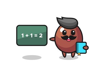 Illustration of chocolate egg character as a teacher