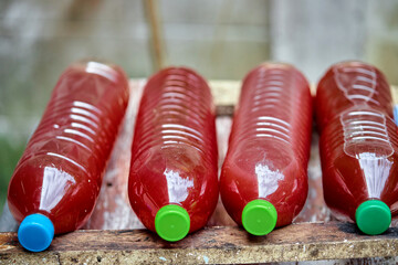 closeup Effective Microoroanism (EM) in plastic bottle