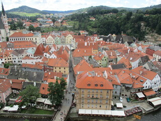 Fototapeta na wymiar View of the center of Ceske Krumlov Czech Republic
