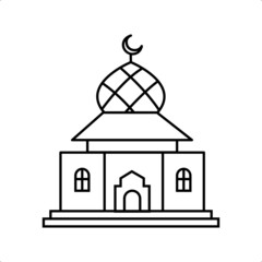 Mosque line icon vector illustration logo for many purpose. Isolated on white background