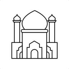 Mosque line icon vector illustration logo for many purpose. Isolated on white background