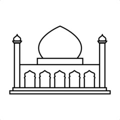 Mosque line icon vector illustration logo for many purpose. Isolated on white background