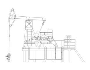 Industrial equipment for oil extraction. Vector