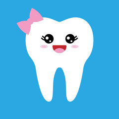 Vector Female Tooth Character Illustration