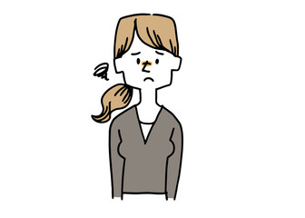 がっかりしているカジュアルな女性