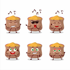 An image of curcuma dancer cartoon character enjoying the music