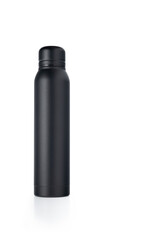 black metal bottle isolated on white background