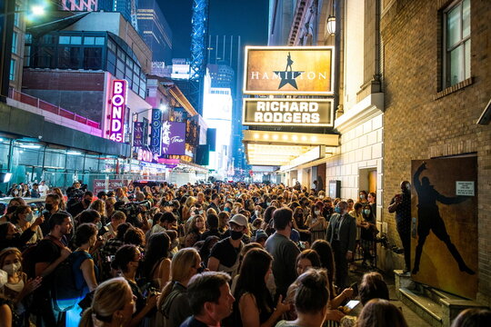 Broadway shows begin to re-open to live audiences after being closed for more than a year due to the  outbreak of the coronavirus disease (COVID-19) in New York