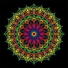 Luxury Decorative Colorful Islamic Batik Mandala Greetings Card Background With Abstract Unique Pattern Design In East Style