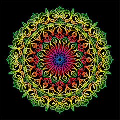 Luxury Decorative Colorful Islamic Batik Mandala Greetings Card Background With Abstract Unique Pattern Design In East Style